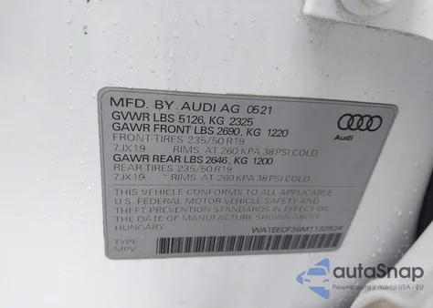 2021 Audi Q3 Premium Plus 45 Tfsi S Line Quattro Tiptronic from USA, damaged, VIN WA1EECF36M1132524